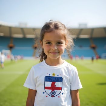 England Kids T Shirt Cartoon English St Georges Badge Football Design Football Clothing Purple Print House