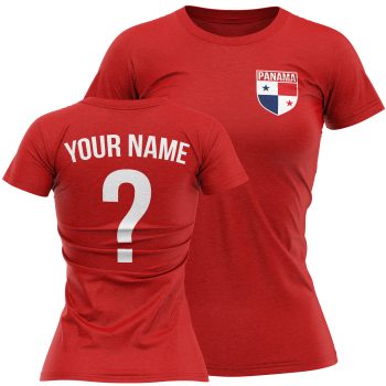 Republic Of Panama Womens Football T Shirt Team Design With Added Name And Number Personalised Clothing Purple Print House