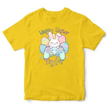 Kids Custom Gaming T Shirt Happy Easter Bunny With Name Kids Custom Gaming T Shirt Happy Easter Bunny With Name Easter Gifts Purple Print House