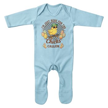 Personalised Baby Boys Easter Romper Suit Just Here For Chicks Personalised Baby Boys Easter Romper Suit Just Here For Chicks Baby Romper Suits Purple Print House