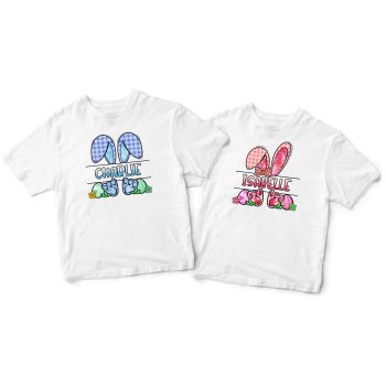 Personalised Matching Baby Easter T Shirt Pink Or Blue Bunny Ears Custom Name Personalised Matching Baby Easter T Shirt Pink Or Blue Bunny Ears Custom Name Baby T-Shirts Purple Print House