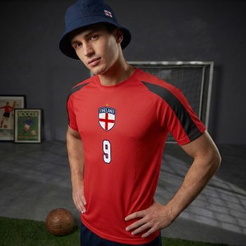 Mens England Football T Shirt Away Custom Name Number Football Shirts Purple Print House
