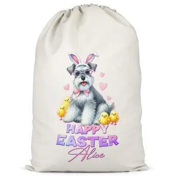 Girls Easter Present Sack Schnauzer Chick Name Print Girls Easter Present Sack Schnauzer Chick Name Print Easter Gifts Purple Print House
