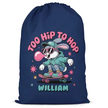 Funny Easter Bunny Personalised Sack Too Hip To Hop Skateboarding Bunny Funny Easter Bunny Personalised Sack Too Hip To Hop Skateboarding Bunny Easter Gifts Purple Print House