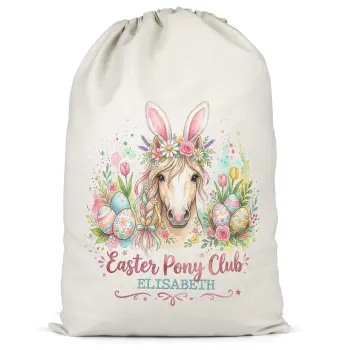 Personalised Easter Egg Treat Bag Easter Pony Club Horse Design With Custom Name Personalised Easter Egg Treat Bag Easter Pony Club Horse Design With Custom Name Easter Gifts Purple Print House