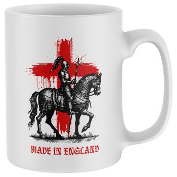 Mug For St Georges Day Medieval Knight Horse With Painted Cross Design Novelty Mugs Purple Print House