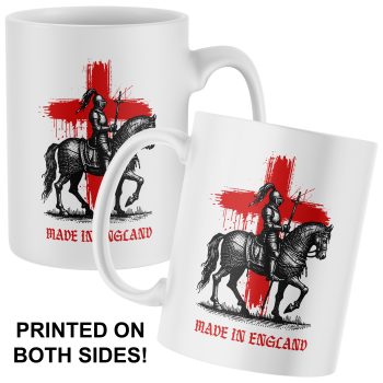 Mug For St Georges Day Medieval Knight Horse With Painted Cross Design Novelty Mugs Purple Print House