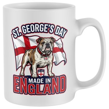 English Bulldog Mug St Georges Cross Made In England Design Home & Kitchen Purple Print House