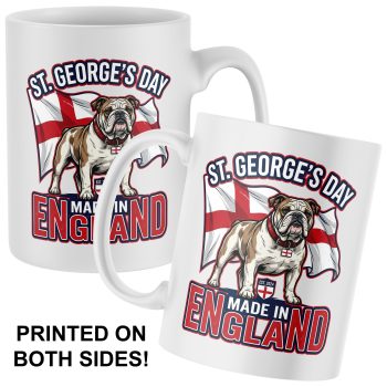 English Bulldog Mug St Georges Cross Made In England Design Home & Kitchen Purple Print House