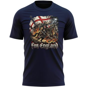 St Georges Day Mens T Shirt English Knight Skeleton Horse Men's Graphic T-shirts Purple Print House