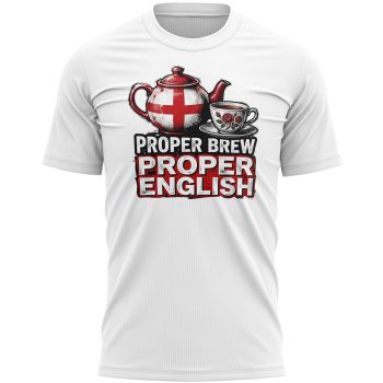 Mens St Georges Day Funny T Shirt Proper Brew Tea Design Funny T-Shirts Purple Print House