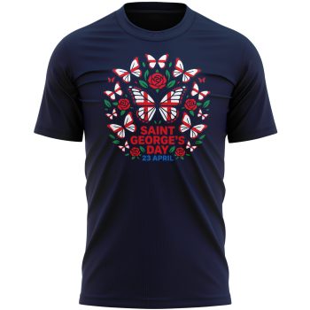 Mens T Shirt For St Georges Day Butterfly April 23 Design Men's Graphic T-shirts Purple Print House