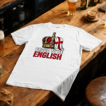 Mens T Shirt For Saint Georges Day Proud To Be English Royal Crown Design Men's Graphic T-shirts Purple Print House