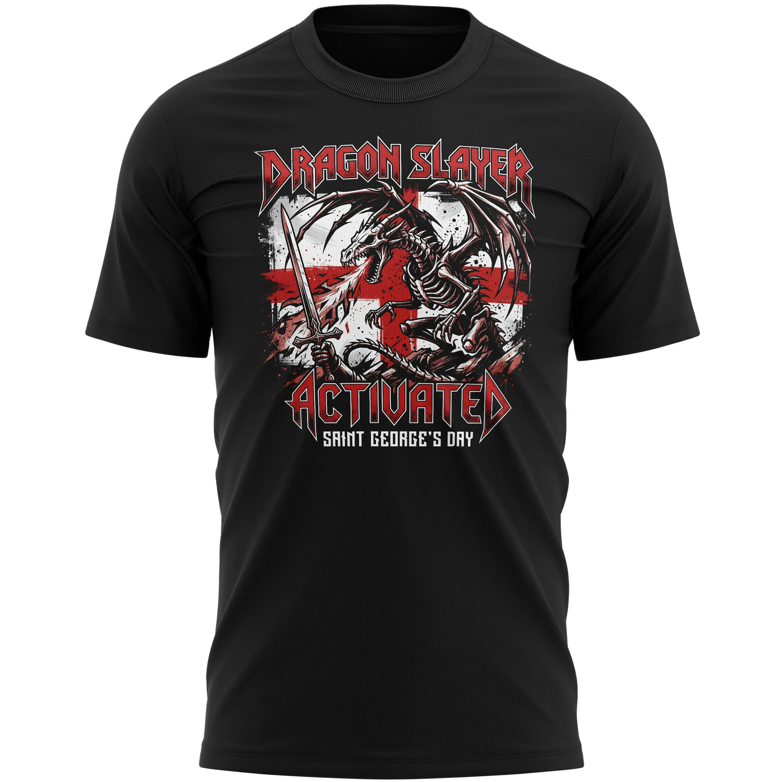 Saint Georges Day T Shirt For Men Skeleton Dragon Slayer Activated Design Saint Georges Day T Shirt For Men Skeleton Dragon Slayer Activated Design English Pride Clothing Purple Print House