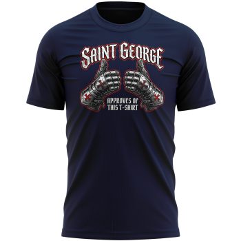 Saint George Mens T Shirt Approves Of This T Shirt Knight Thumb Up Hands Design Men's Graphic T-shirts Purple Print House