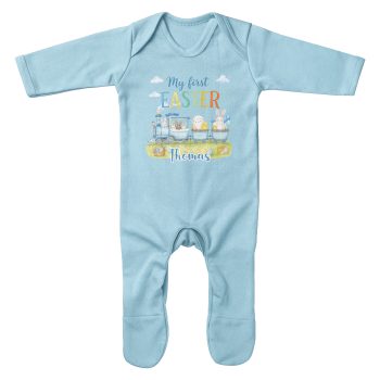 Easter Personalised Baby Romper Suit Bunny Train Name Design Easter Personalised Baby Romper Suit Bunny Train Name Design Baby Romper Suits Purple Print House