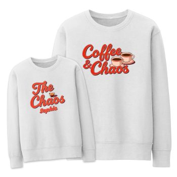 Sweatshirt Or Romper Set Matching Mothers Day Coffee Chaos Mother and Child Matching Outfits Purple Print House