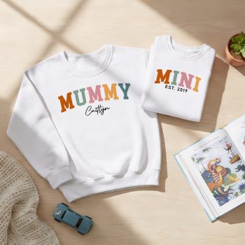 Matching Mothers Day Sweatshirt Set Mini And Mummy Mother and Child Matching Outfits Purple Print House