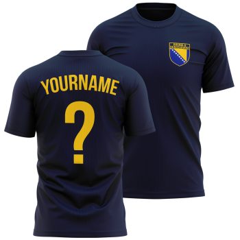 Mens Bosnia Football T Shirt Personalised Name Number Bosnian Team Football T-shirts Purple Print House