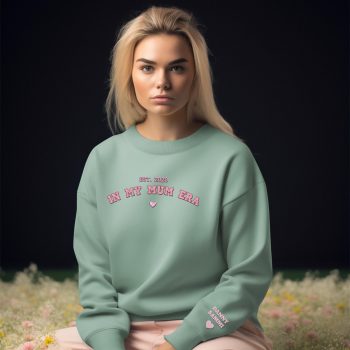 Embroidered Mothers Day Sweatshirt In My Mum Era Adult Sweatshirts Purple Print House