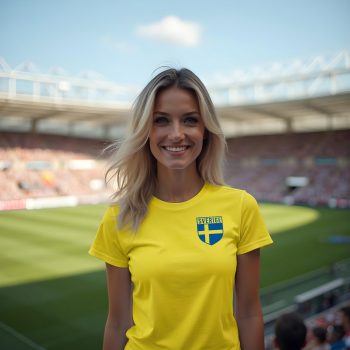 Sweden Womens Football T Shirt Sverige Team Design With Added Name And Number Personalised Apparel Purple Print House