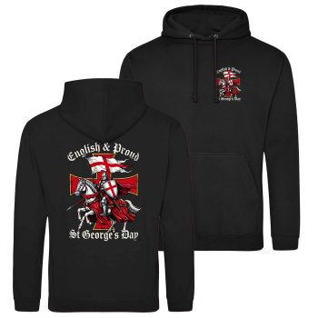 English And Proud Hoodie For Men St Georges Day Knight Pocket And Large Back Print Design English And Proud Hoodie For Men St Georges Day Knight Pocket And Large Back Print Design Adult Hoodies Purple Print House