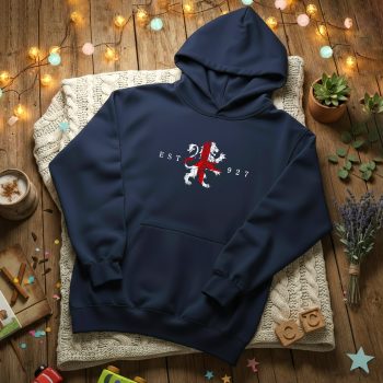 Mens Hoodie With St Georges Cross Rampant Lion Est 927 Design Adult Hoodies Purple Print House