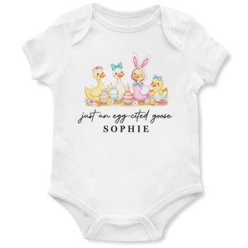 Personalised Baby Girls Babygrow Egg Cited Goose Name Personalised Baby Girls Babygrow Egg Cited Goose Name Baby & Toddler Clothing Purple Print House