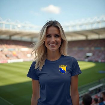Bosnia Womens Football T Shirt Bosnian Team Design With Added Name And Number Personalised Clothing Purple Print House