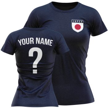 Japan Womens Football T Shirt Name Number Team Design Personalised Clothing Purple Print House