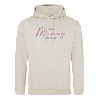 Embroidered Mummy Hoodie Est Date Name Adult Hoodies Purple Print House