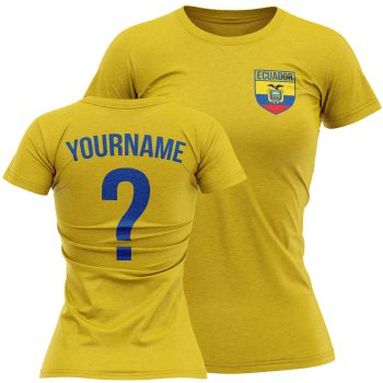 Ecuador Womens Football T Shirt Name Number Team Design Football T-shirts Purple Print House