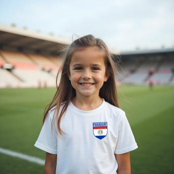 Personalised Paraguay Kids T Shirt Team Badge Name Number Kids' Graphic T-shirts Purple Print House