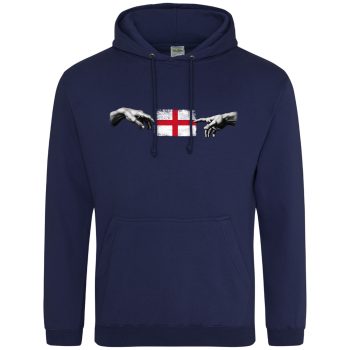 Mens St Georges Cross Hoodie Creation Of Adam Hands With St Georges Cross Design Mens St Georges Cross Hoodie Creation Of Adam Hands With St Georges Cross Design Adult Hoodies Purple Print House