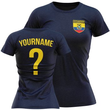 Ecuador Womens Football T Shirt Name Number Team Design Football T-shirts Purple Print House