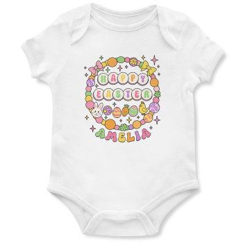 Easter Personalised Babygrow For Baby Girls Boho Bracelet Name Easter Personalised Babygrow For Baby Girls Boho Bracelet Name Baby Clothing Purple Print House