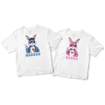 Baby Matching Easter T Shirt Cool Bunny Custom Name Baby Matching Easter T Shirt Cool Bunny Custom Name Baby T-Shirts Purple Print House