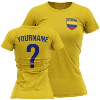 Colombia Womens Football T Shirt Name Number Team Design Personalised Clothing Purple Print House