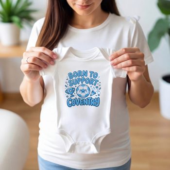 Born To Support Coventry Babygrow Football Fan Gift Babygrow Vests Purple Print House