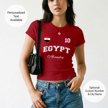 Egypt Womens Baby Tee Custom Egyptian City Number Short Top Women's Baby Tees Purple Print House
