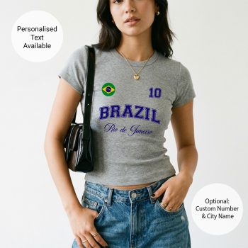 Brazil Womens Baby Tee Custom Brazilian City Number Short Top Women's Baby Tees Purple Print House