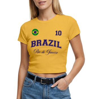 Brazil Womens Baby Tee Custom Brazilian City Number Short Top Brazil Womens Baby Tee Custom Brazilian City Number Short Top Women's Baby Tees Purple Print House