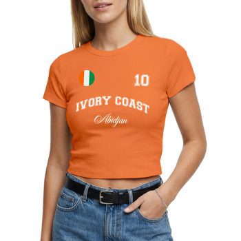 Ivory Coast Womens Baby Tee Custom City Number Badge Ivory Coast Womens Baby Tee Custom City Number Badge Women's Baby Tees Purple Print House