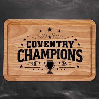 Champions Coventry 2026 Wooden Chopping Board Gift Decorative Chopping Boards Purple Print House