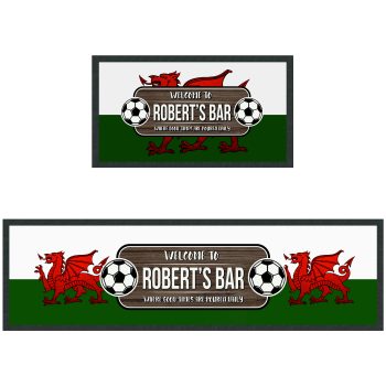 Custom Wales Football Bar Runner Welsh Footie Pub Name Personalised Bar Runners Purple Print House