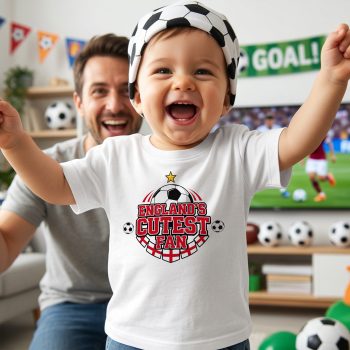 Englands Cutest Fan Baby T Shirt St Georges Badge Baby T-Shirts Purple Print House