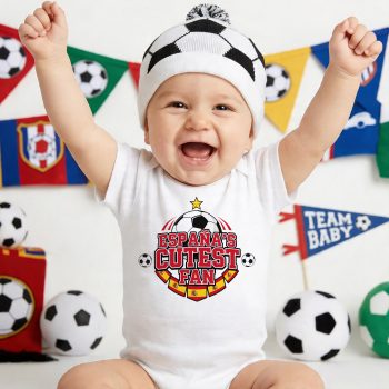 Espana Cutest Fan Babygrow Football Spanish Badge Design Babygrow Vests Purple Print House