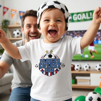 France Cutest Fan Baby T Shirt French Football Badge Design Baby T-Shirts Purple Print House