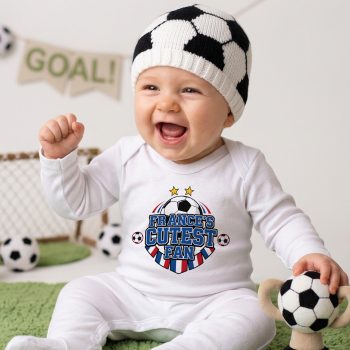 France Cutest Fan Romper Suit Franรงais Football Badge Design Baby Romper Suits Purple Print House