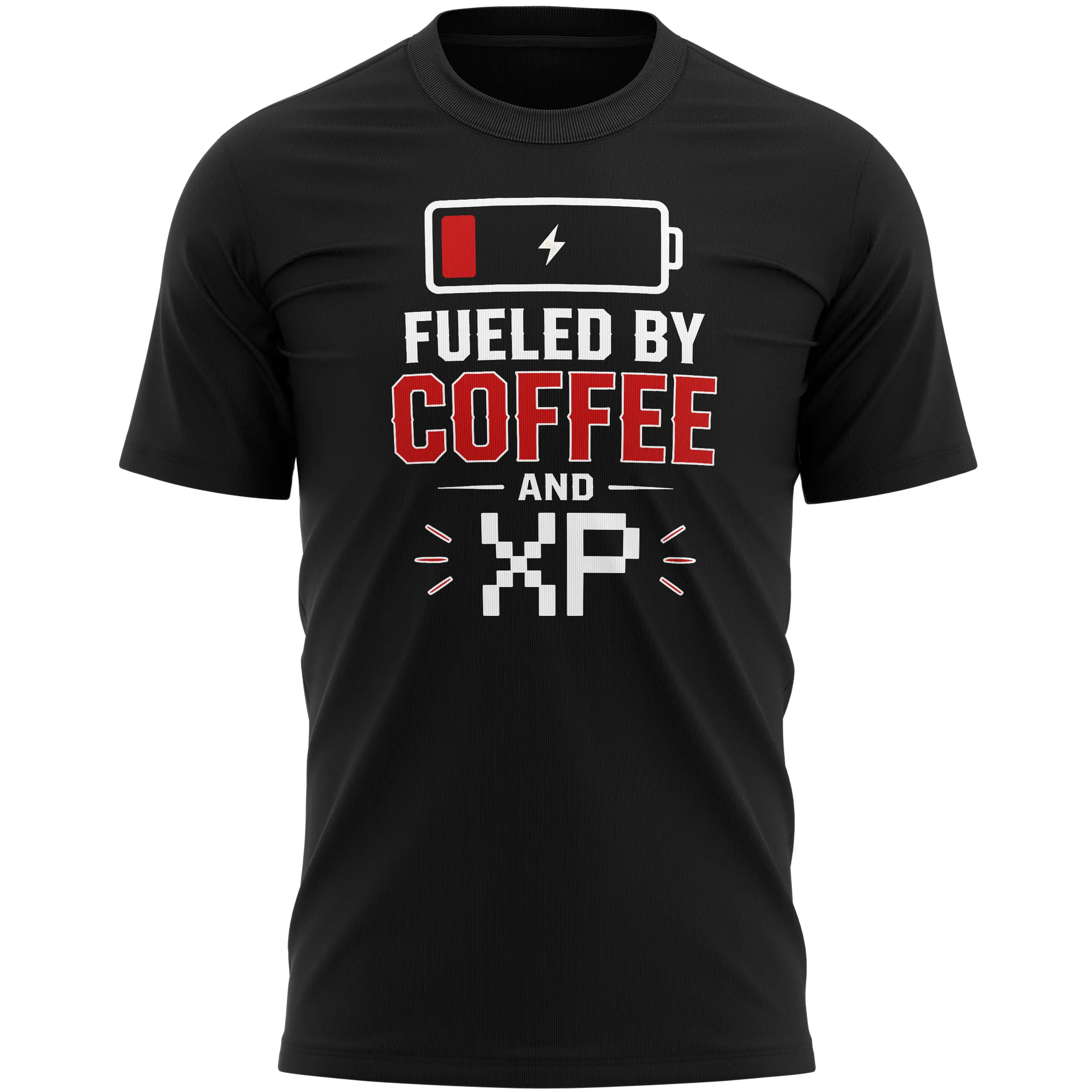 Gaming T Shirt For Men Fueled By Coffee And XP Gaming T Shirt For Men Fueled By Coffee And XP Men's Graphic T-shirts Purple Print House